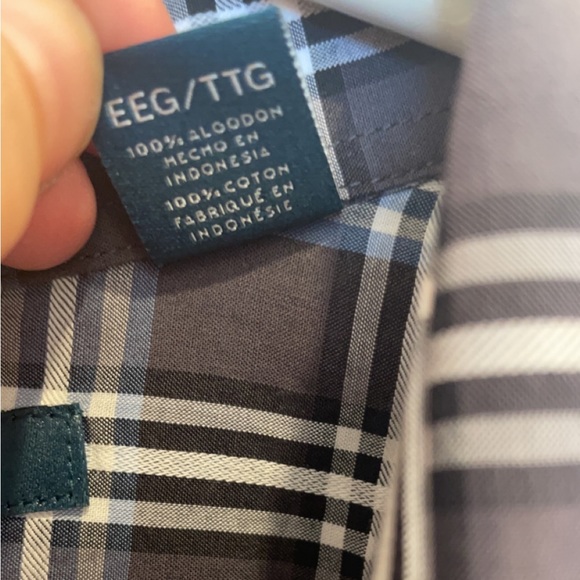 NWOT Perry Ellis blue and gray plaid long sleeve button down XXL - Picture 2 of 5